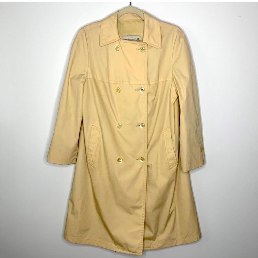 Butter yellow vintage trench coat
